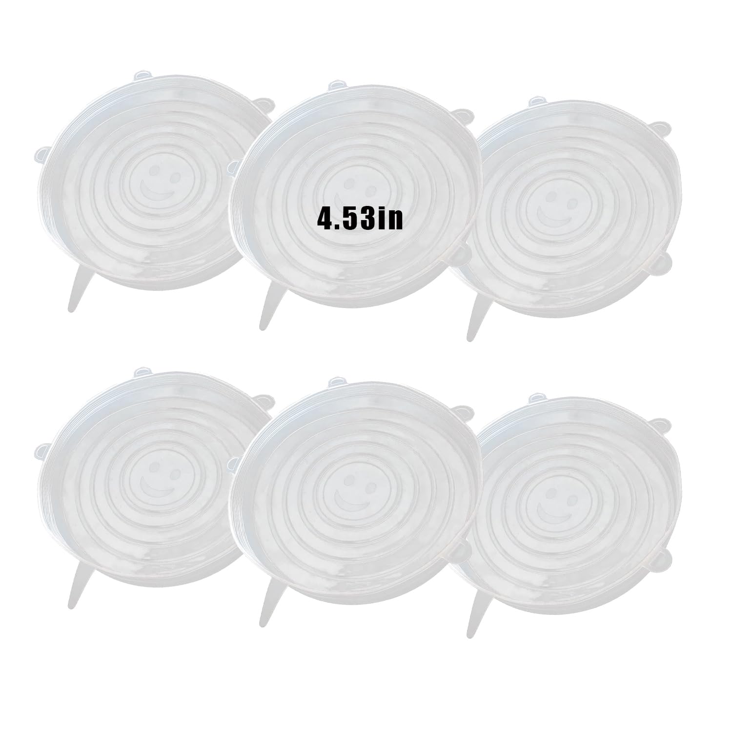 6 Pcs Silicone Stretch Lids Reusable and Durable Silicone Container Covers for Food Storage Expandable Bowl Covers Dishwasher & Freezer Safe (4.53in)