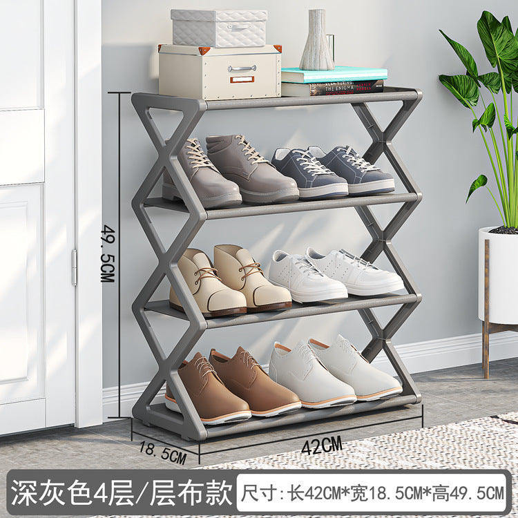X-Type Multi-Functional Shoe Rack With Two Layers